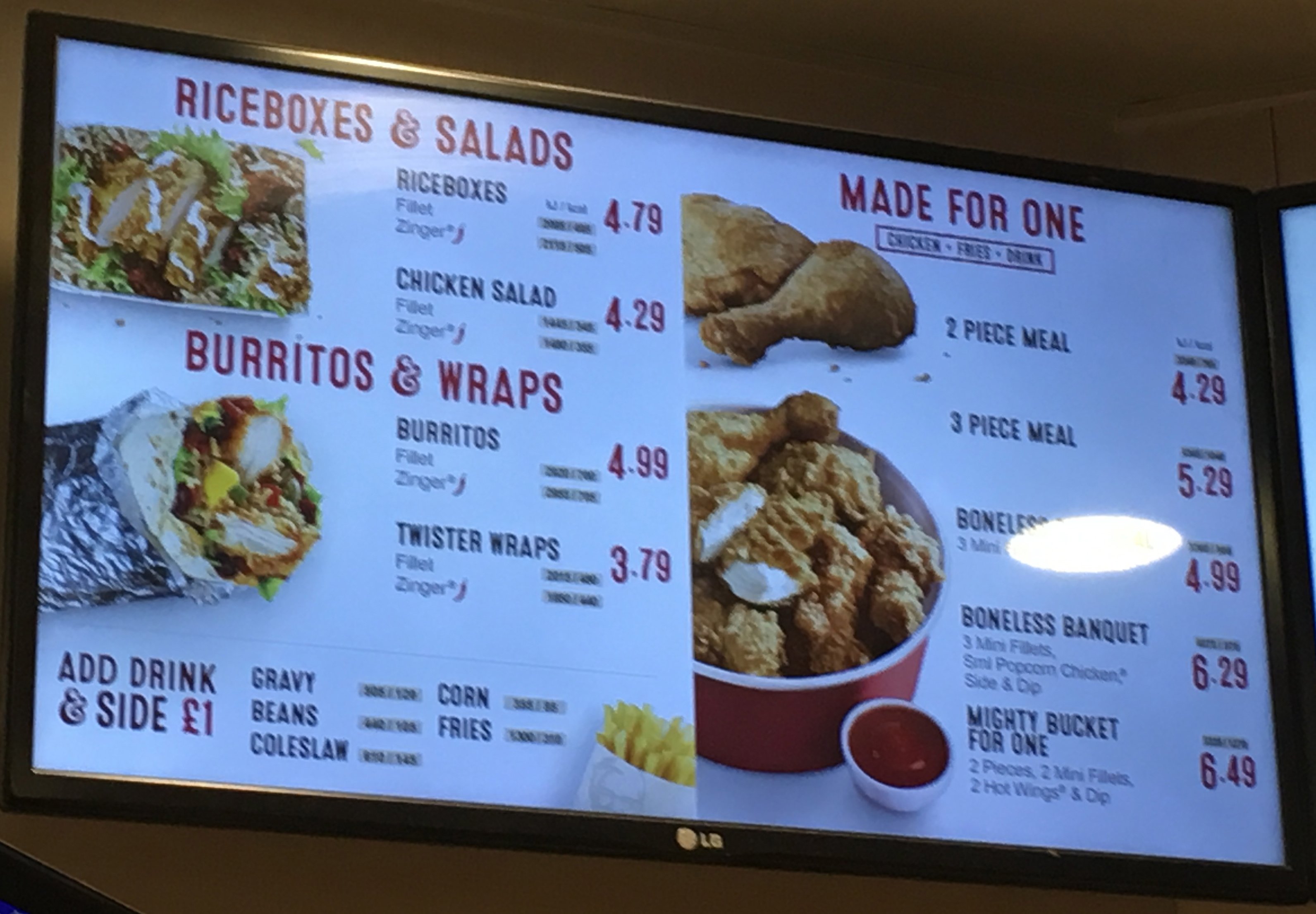 KFC TV-2 - Fast food menu & prices UK