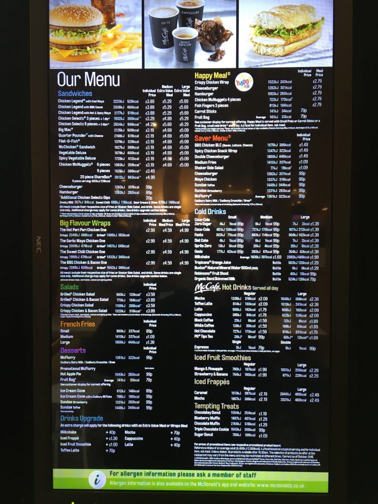 McDonald's Menu & Breakfast Prices UK (updated January 2021)