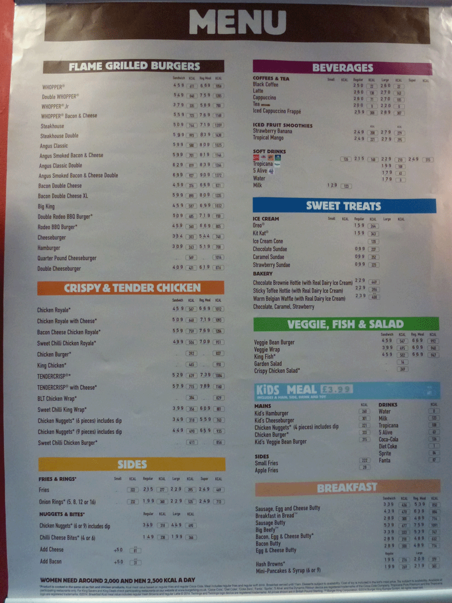 Burger King Menu Prices UK - Price List [updated February ...