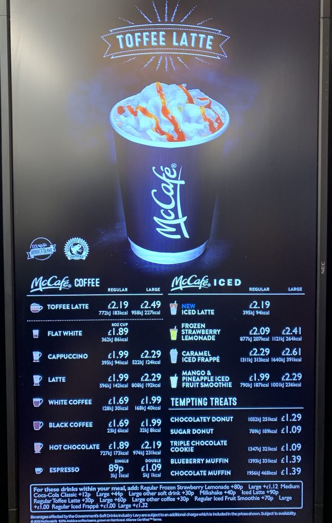 mcdonaldscoffeemenu Fast food menu & prices UK
